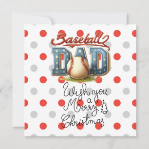 Baseball Christmas with gifts and ball Holiday Card