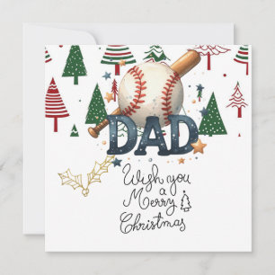 Baseball Christmas with gifts and ball Holiday Card
