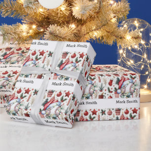 Baseball  Christmas with Santa Hat  Wrapping Paper