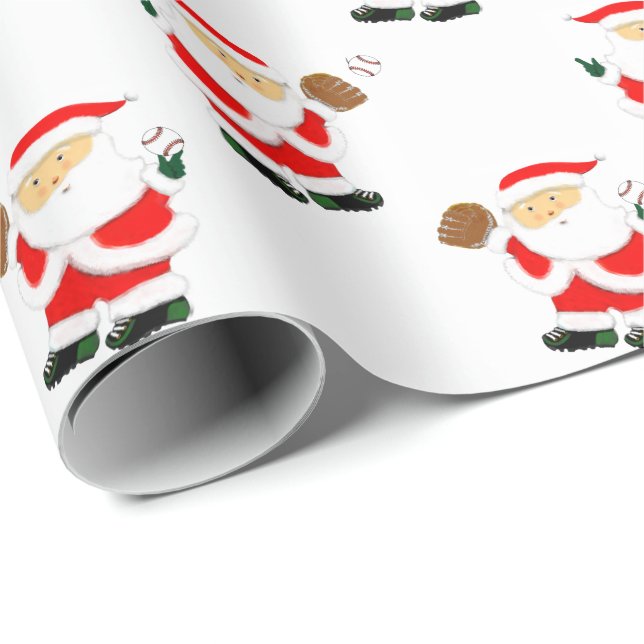 Baseball Christmas Wrapping Paper (Roll Corner)