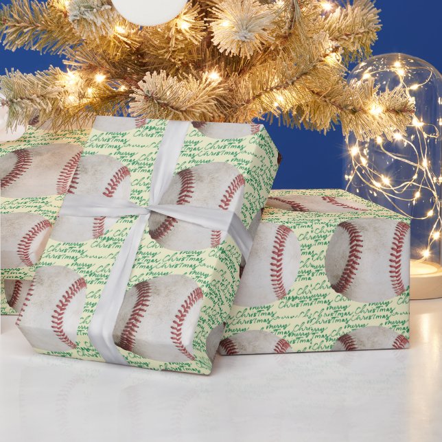 Baseball Christmas  Wrapping Paper (Holidays)