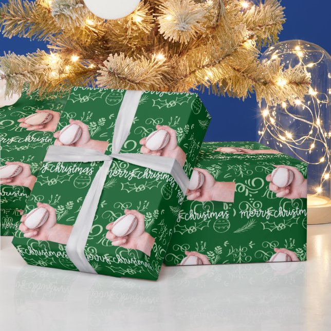 Baseball Christmas  Wrapping Paper (Holidays)