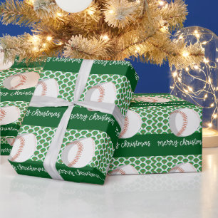 Baseball Christmas Wrapping Paper