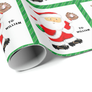 Baseball Christmas Wrapping Paper