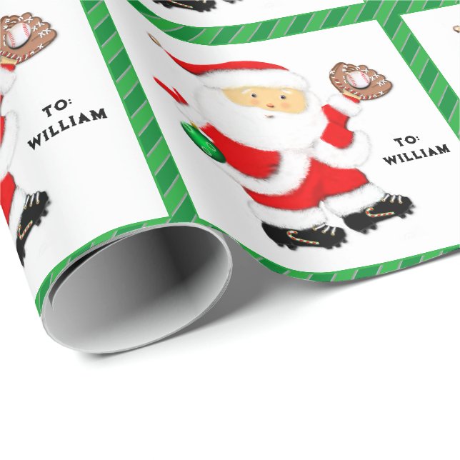 Baseball Christmas Wrapping Paper (Roll Corner)