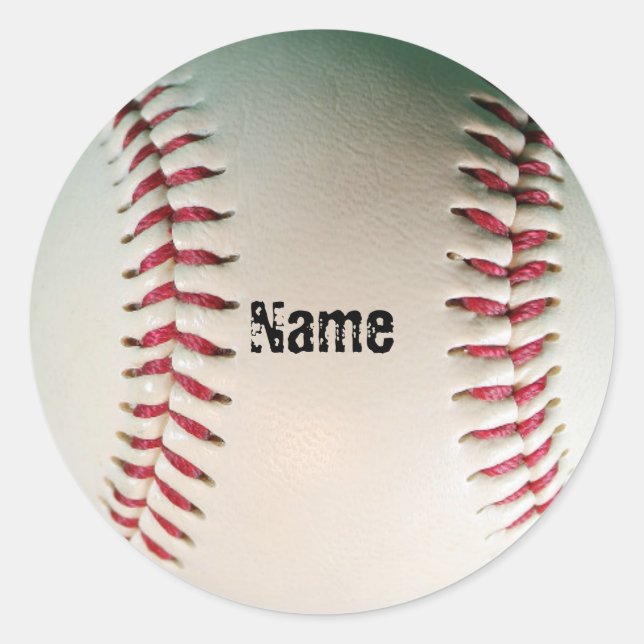 Baseball   classic round sticker (Front)
