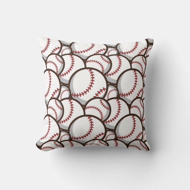 Baseball: Classic Seamless Pattern Cushion (Front)
