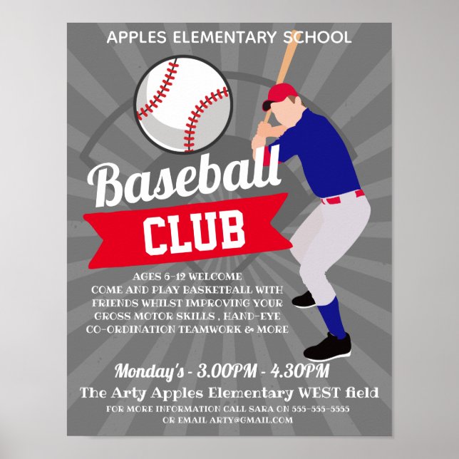 baseball Club tournament school sports Poster (Front)