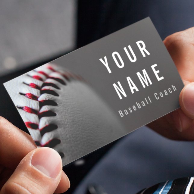 Baseball Coach Add Your Name Team Player Modern Business Card (Creator Uploaded)