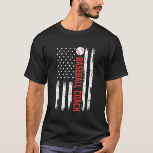 Baseball Coach American Flag T-Shirt
