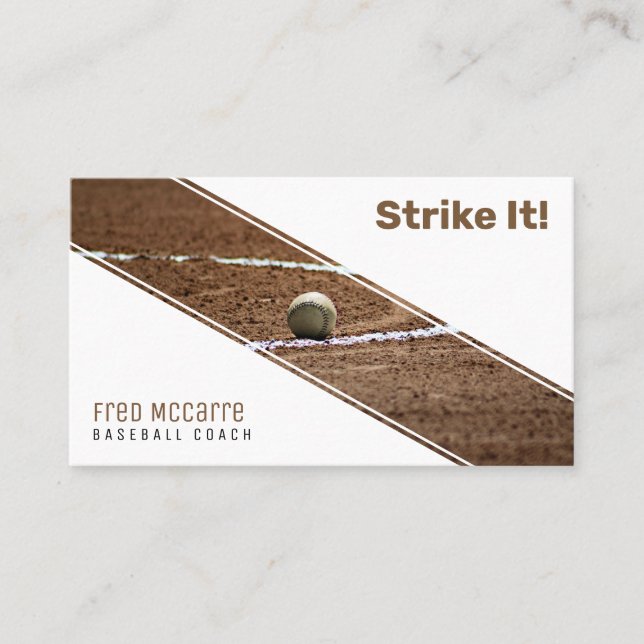 Baseball Coach | Baseball Field Business Card (Front)