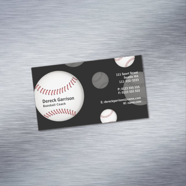 Baseball Coach | Best Sport Magnetic Business Card (In Situ)