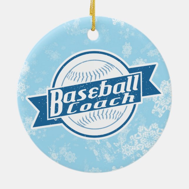 Baseball Coach Christmas Holiday Decoration (Back)