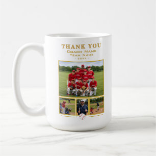Baseball Coach Collage Team 4 Photo Thank you Coffee Mug