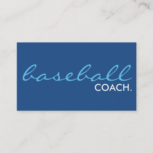 baseball coach. (colour customisable) business card (Front)