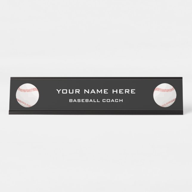 Baseball Coach Desk Name Plate (Front)