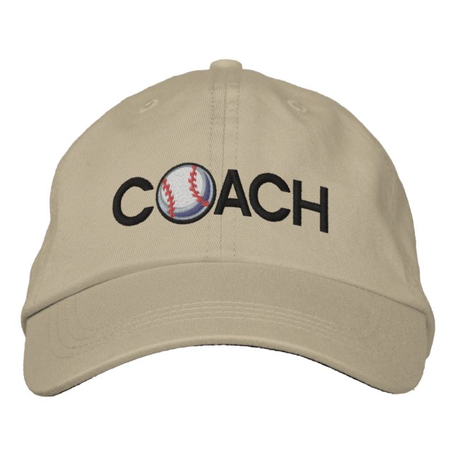 Baseball Coach Embroidered Hat (Front)