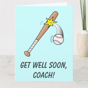 Baseball Coach Get Well Soon Card