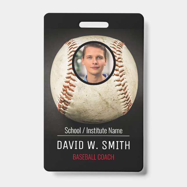 Baseball Coach ID Badge (Front)