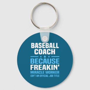 Baseball Coach Illustration Key Ring