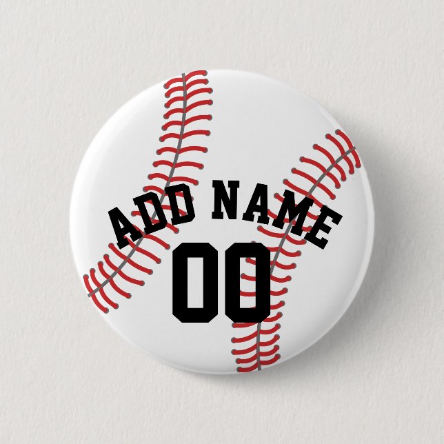 Baseball Coach - Modern Drawing Name Number 6 Cm Round Badge (Front)