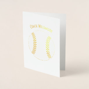 Baseball Coach or Sponsor Thank You Banquet Card