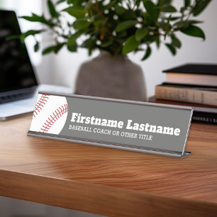 Baseball Coach or Teacher - Modern Drawing Desk Name Plate