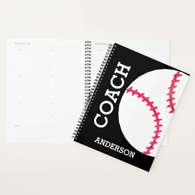 Baseball Coach Personalised Sports Team Planner (Display)