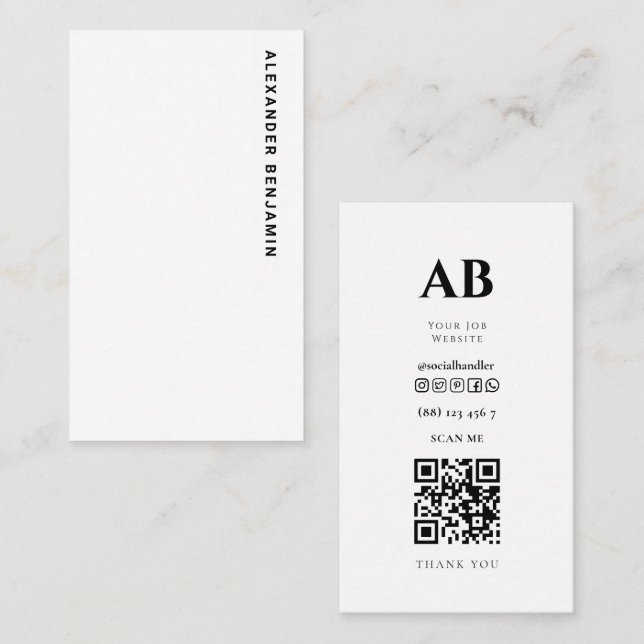 Baseball  Coach Photo QR Code Business Card (Front/Back)