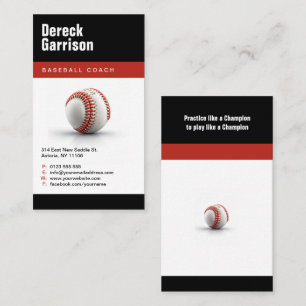 Baseball Coach Player Photo Business Card
