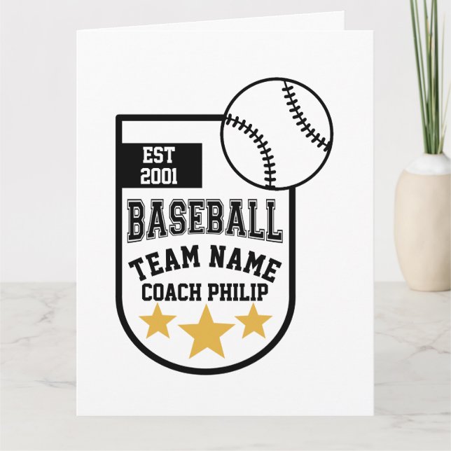 Baseball coach retirement team end of season card (Front)