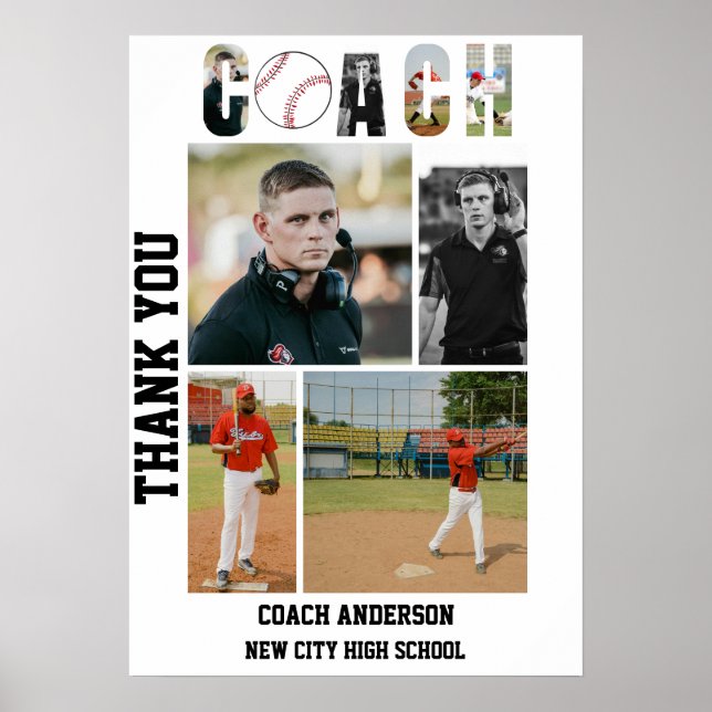 Baseball Coach Senior Night Graduation  Poster (Front)