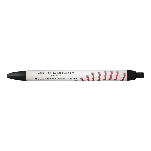 Baseball Coach | Sport Gift Black Ink Pen (Front)