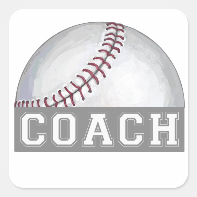 Baseball Coach Square Sticker (Front)