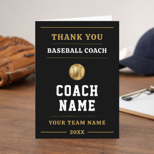 Baseball Coach Team Appreciation Gift Thank You Card