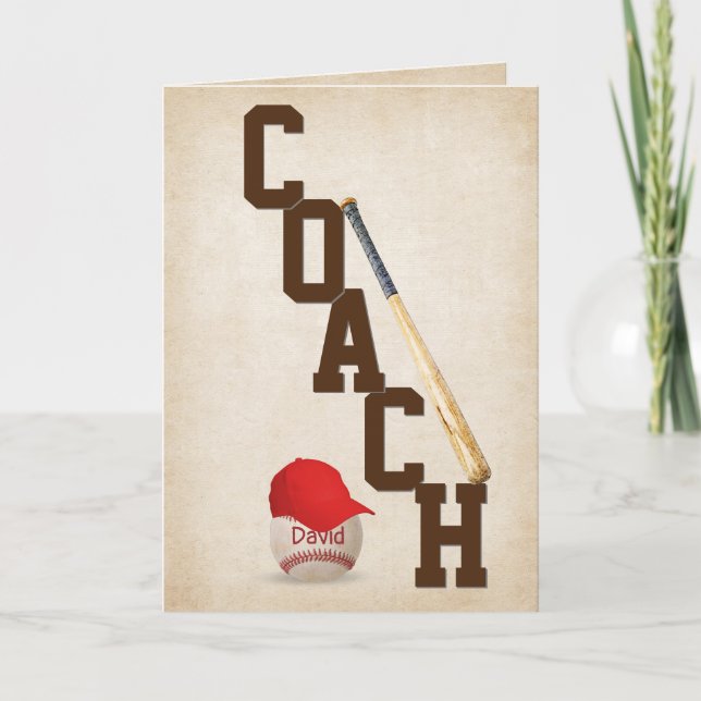  Baseball Coach Thank You Card (Front)