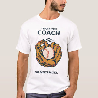 Baseball Coach Thank You Glove and Ball T-Shirt