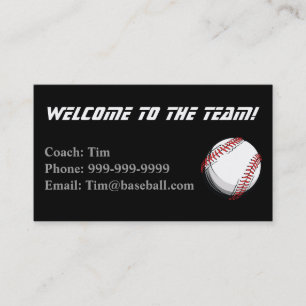 Baseball Coaches Contact card