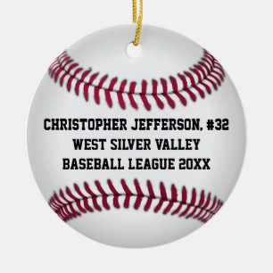 Baseball Colour Photo Sports Ceramic Ornament