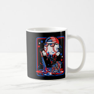 Baseball cool drip 4th of july patriotic american coffee mug