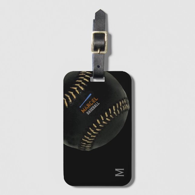 baseball cool personalised luggage tag (Front Vertical)