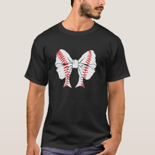 Baseball Coquette Bow Mothers Day Baseball Mum Sis T-Shirt
