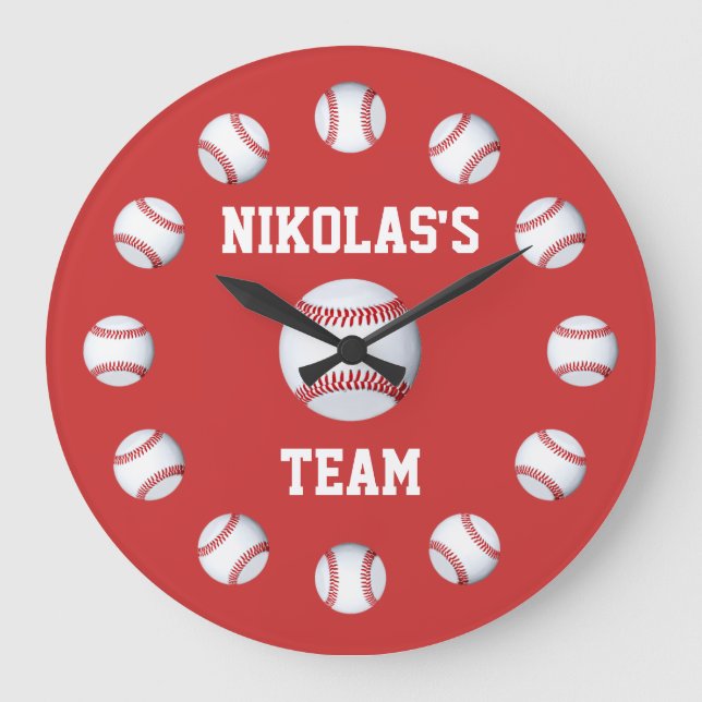 Baseball Custom Clock Personalised Name Location (Front)