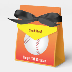 Baseball Custom Coach 70th Birthday Gift Favour Box