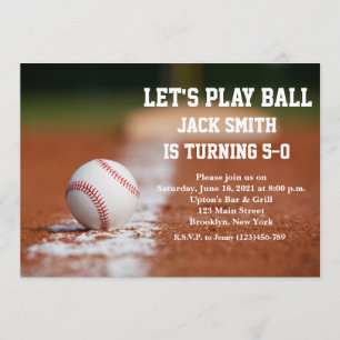 Baseball Custom Man Birthday Invitation