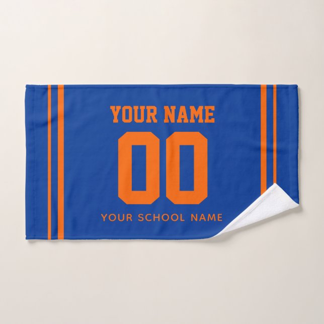 Baseball Custom Name & Jersey Number, Team Gift Hand Towel (Hand Towel)