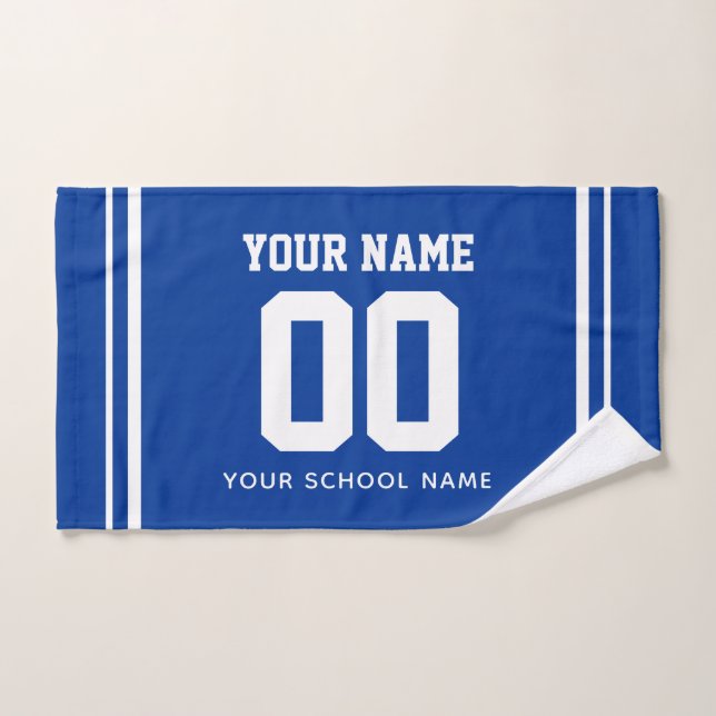 Baseball Custom Name & Jersey Number, Team Gift Hand Towel (Hand Towel)
