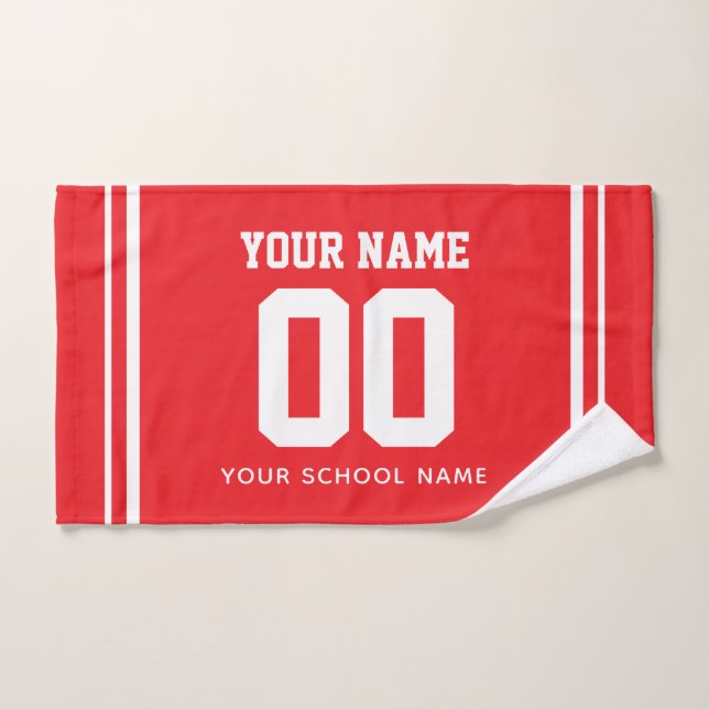 Baseball Custom Name & Jersey Number, Team Gift Hand Towel (Hand Towel)