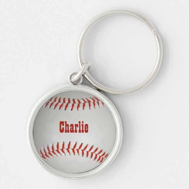 Baseball custom name key ring (Front)