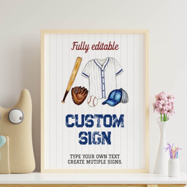 Baseball Custom Table Sign Birthday Party (Creator Uploaded)